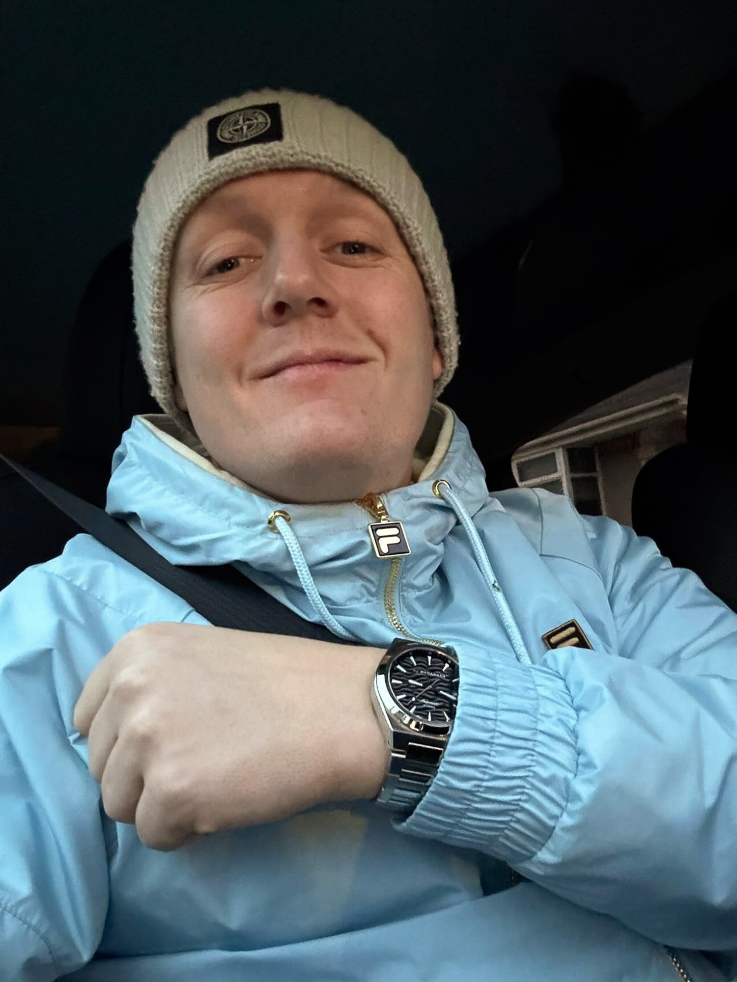 This is England star Thomas Turgoose wearing JJ Monaghan